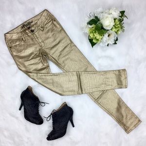 NEW YEARS PARTY ! Gold Skinny Jeans Pants Size 3